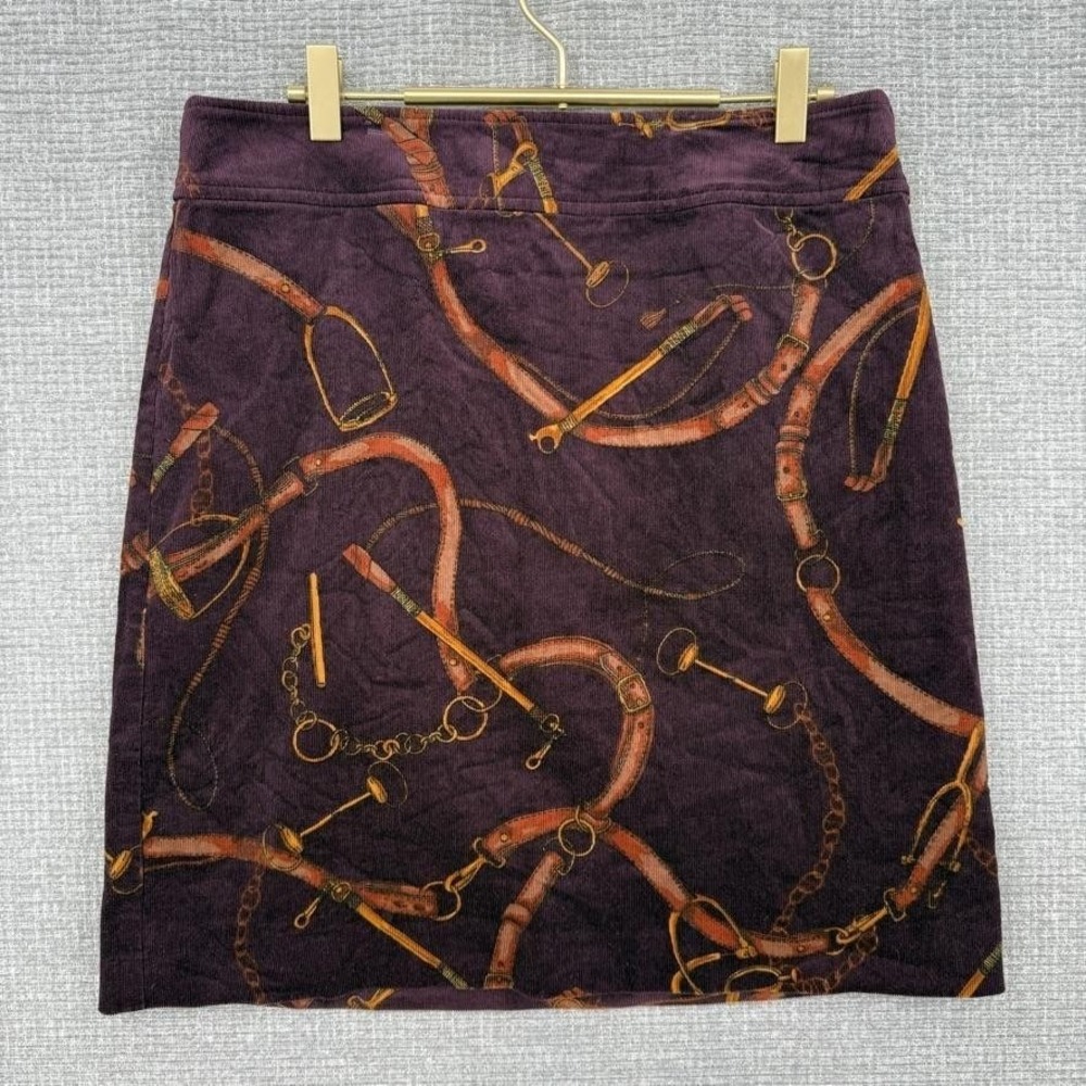 Talbots Skirt Womens 6 Brown Corduroy‎ Equestrian Academic Stretch Classic Y2K